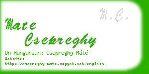 mate csepreghy business card